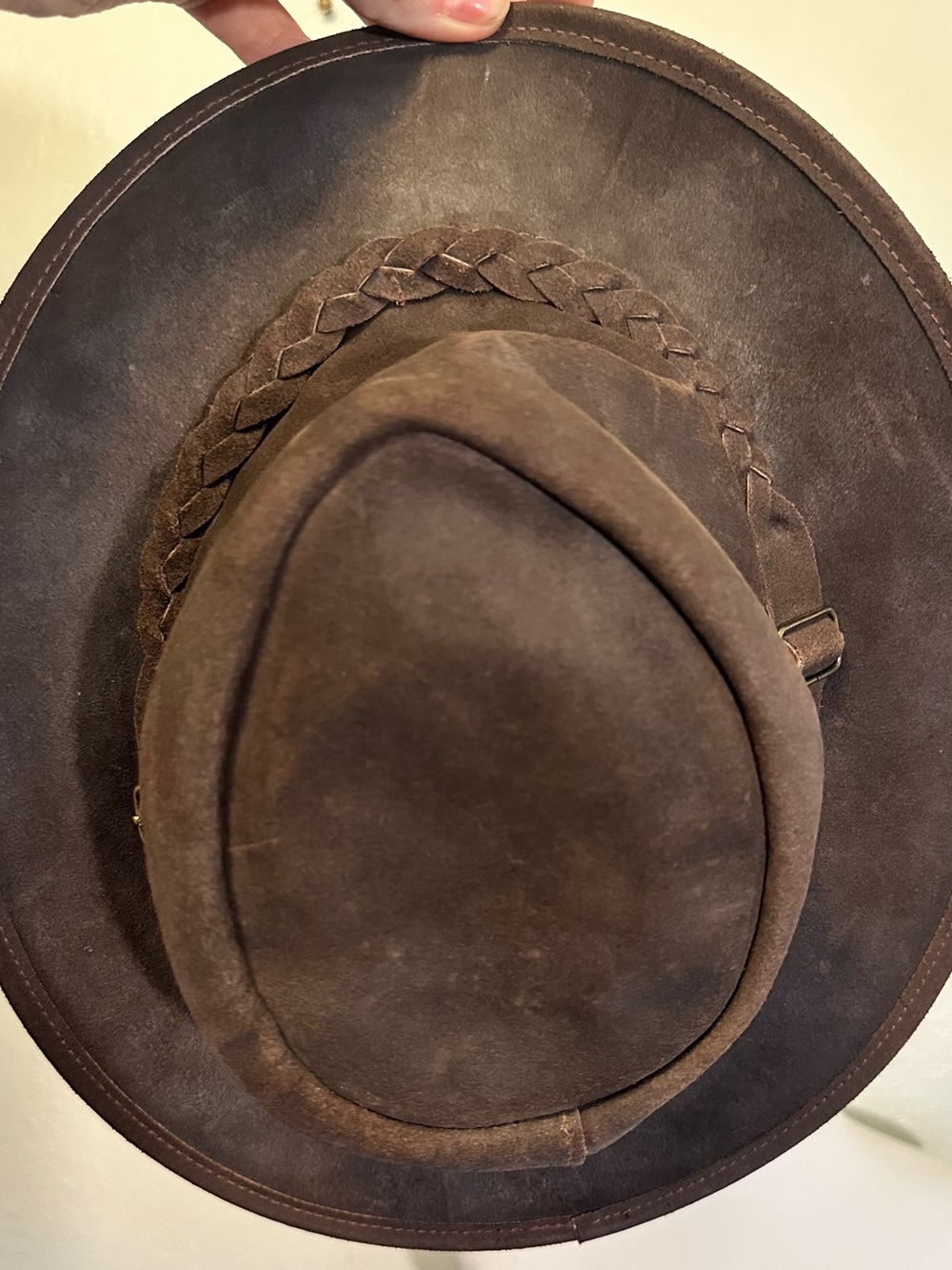 Jimy Black Australia Brown Leather Suede Men's Hat XL